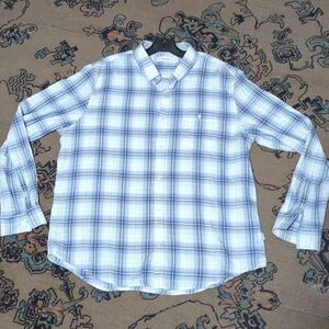 Mens CALVIN KLEIN Light purple , blue Gray Plaid Dress Shirt Size L